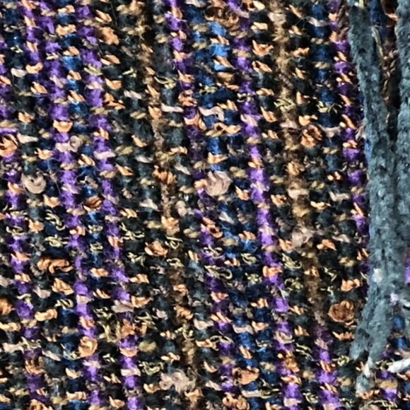 Zonda Nellis Purple Multicolored thread woven eyelash zipup Sweater / jacket M - Picture 5 of 15